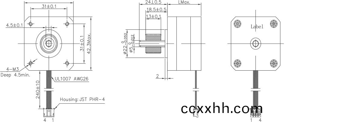 OT-42HS4O-002步进电机_3D打印机步进电机_激光设备步进电机-万至达电机