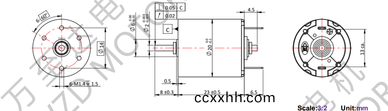 OT-CM2023石墨刷空(kong)心(xin)杯(bei)电机(ji)-万(wan)至达电机(ji)