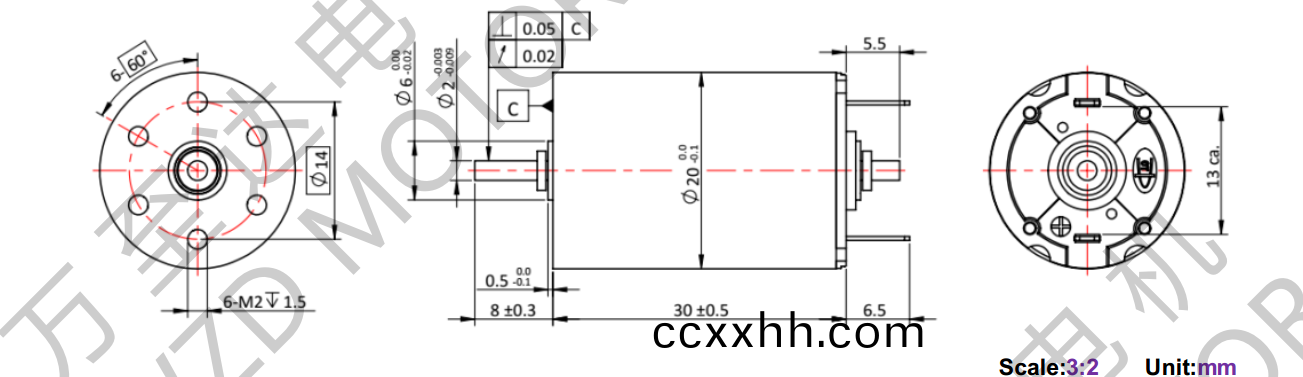 OT-CM2030石墨(mo)刷(shua)空(kong)心(xin)杯(bei)电机(ji)-万(wan)至(zhi)达电机(ji)