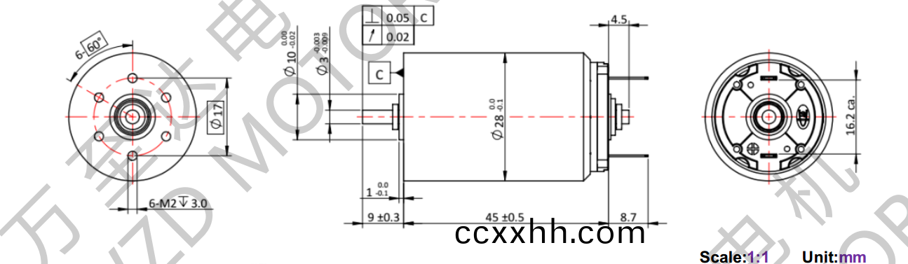 OT-CM2845空(kong)心杯(bei)电机-万至(zhi)达(da)电机