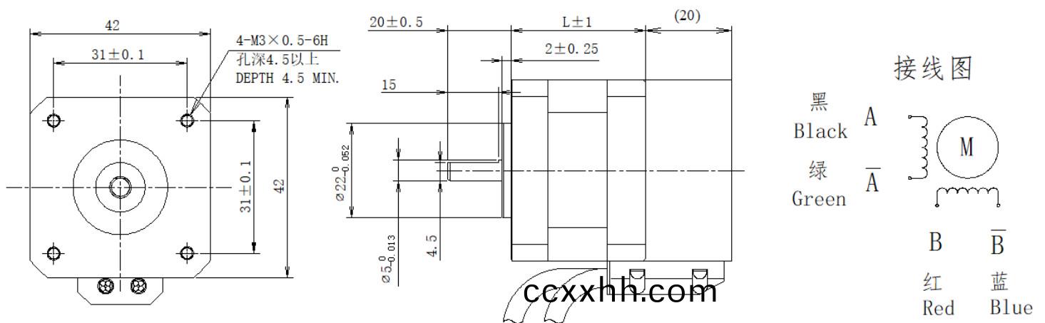 42系列0.9°两相闭环步进电机结构