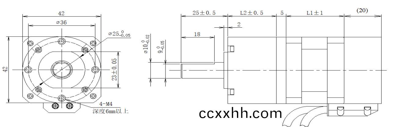 42系列闭环步进电机+齿轮箱结构