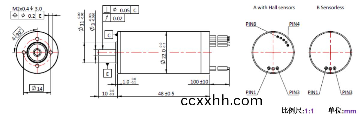 ECS 高速 2248空心杯无刷电机-万(wan)至达电机