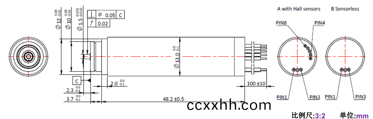 ECS-4P 1348 2对(dui)极空(kong)心(xin)杯无(wu)刷(shua)电(dian)机(ji)-万至(zhi)达电机