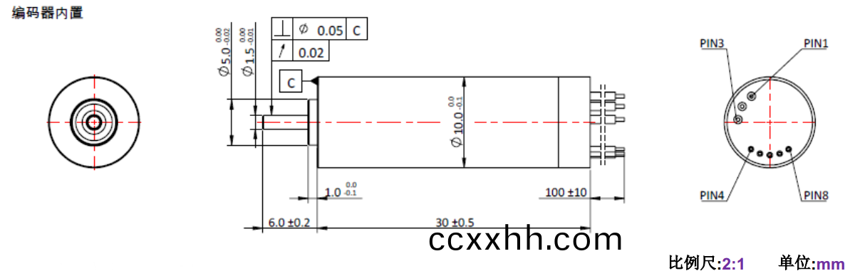 ECS 1030 内置(zhi)编(bian)码(ma)器空(kong)心(xin)杯(bei)电(dian)机-万至(zhi)达(da)电(dian)机(ji)