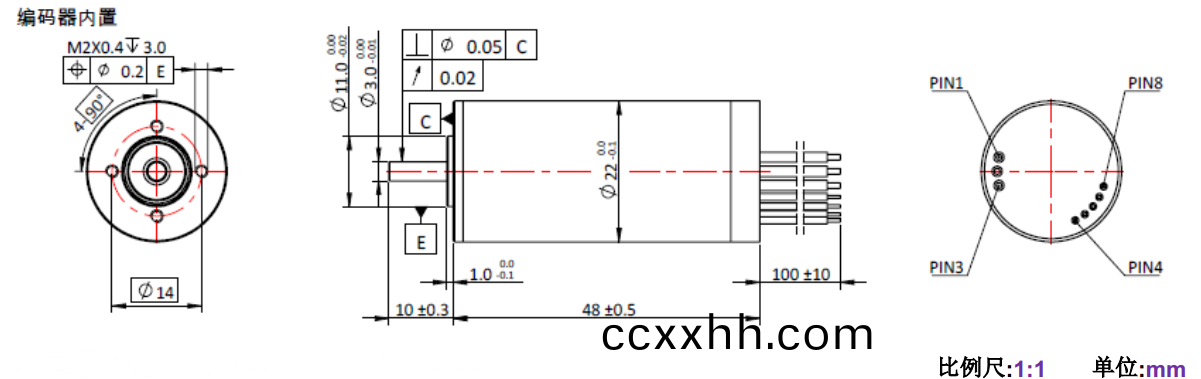 ECS 2248 内置(zhi)编码(ma)器(qi)空(kong)心杯电机(ji)-万至达(da)电(dian)机(ji)